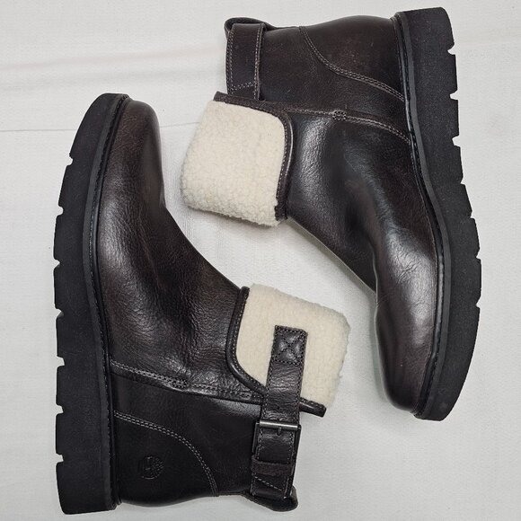 Timberland Kenniston Fleece Lined Snow Boots Brown Leather A1KEJ Women's Size 9 - Picture 7 of 11